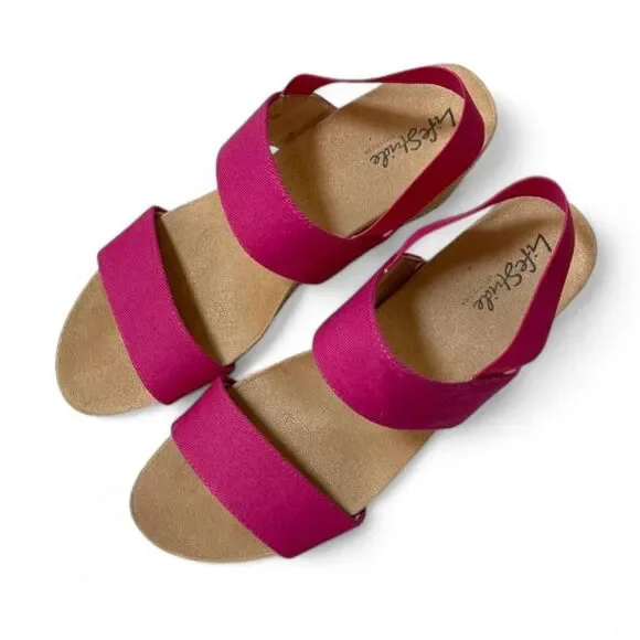 LIFESTRIDE, DELTA Slingback Wedge Hot Pink Sandals, Size 11M - Picture 6 of 7